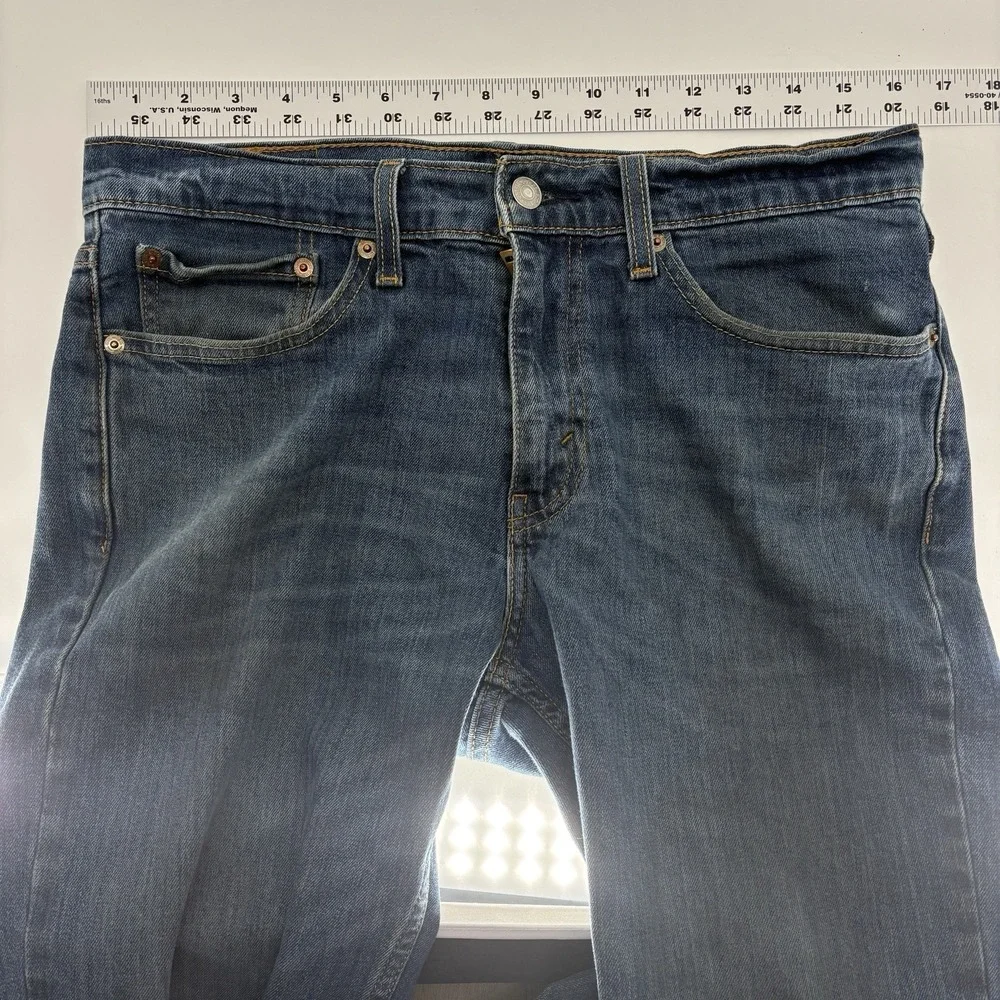 Levis Jeans Blue 511 Slim Straight Distressed Denim Stretch Men 31X32 (31X31.5)